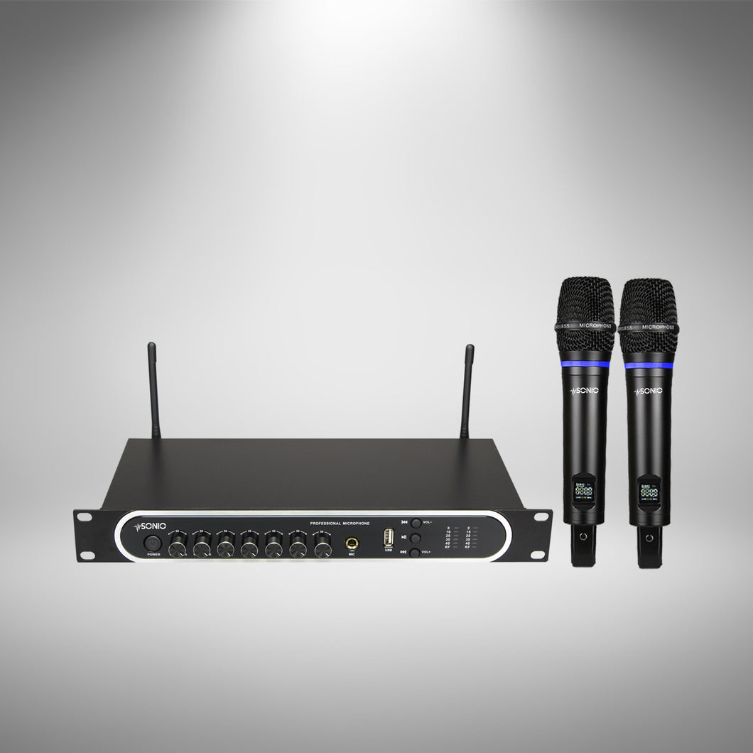 SONIO PRO Wireless Microphone System with Echo, Bass and Treble Control & Rechargeable Functions - Sonio